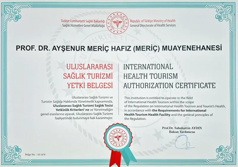 T.C. Sağlık Bakanlığı Uluslararası Sağlık Turizmi Yetki Belgesi — ST-1670